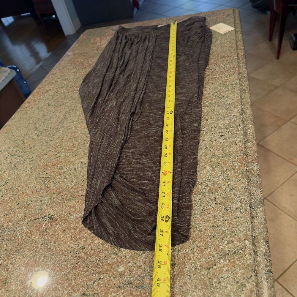 Anthropologie Saturday Sunday Nona Black Pattern Drape Skirt M NWT M stretchy - Picture 4 of 13